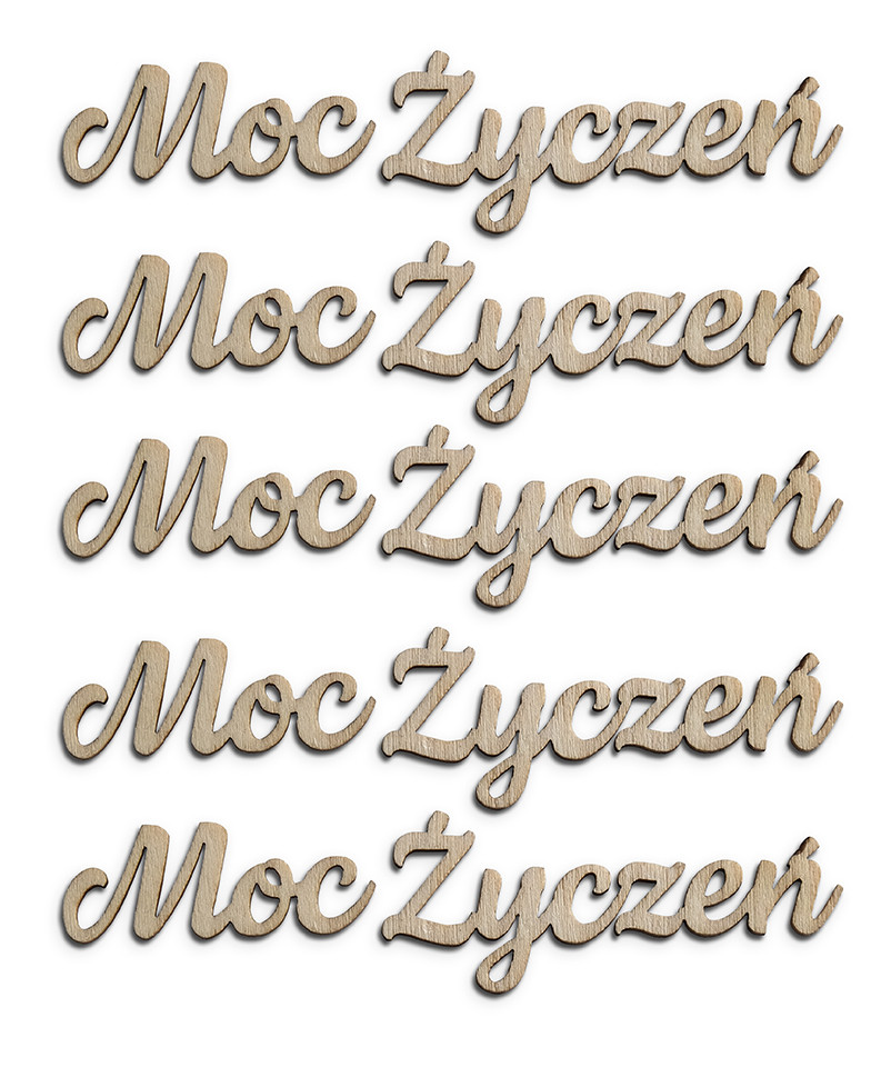 Ozdoby drewniane moc życzeń zestaw 5 sztuk | biuroweokazje.pl | Kup od razu!
