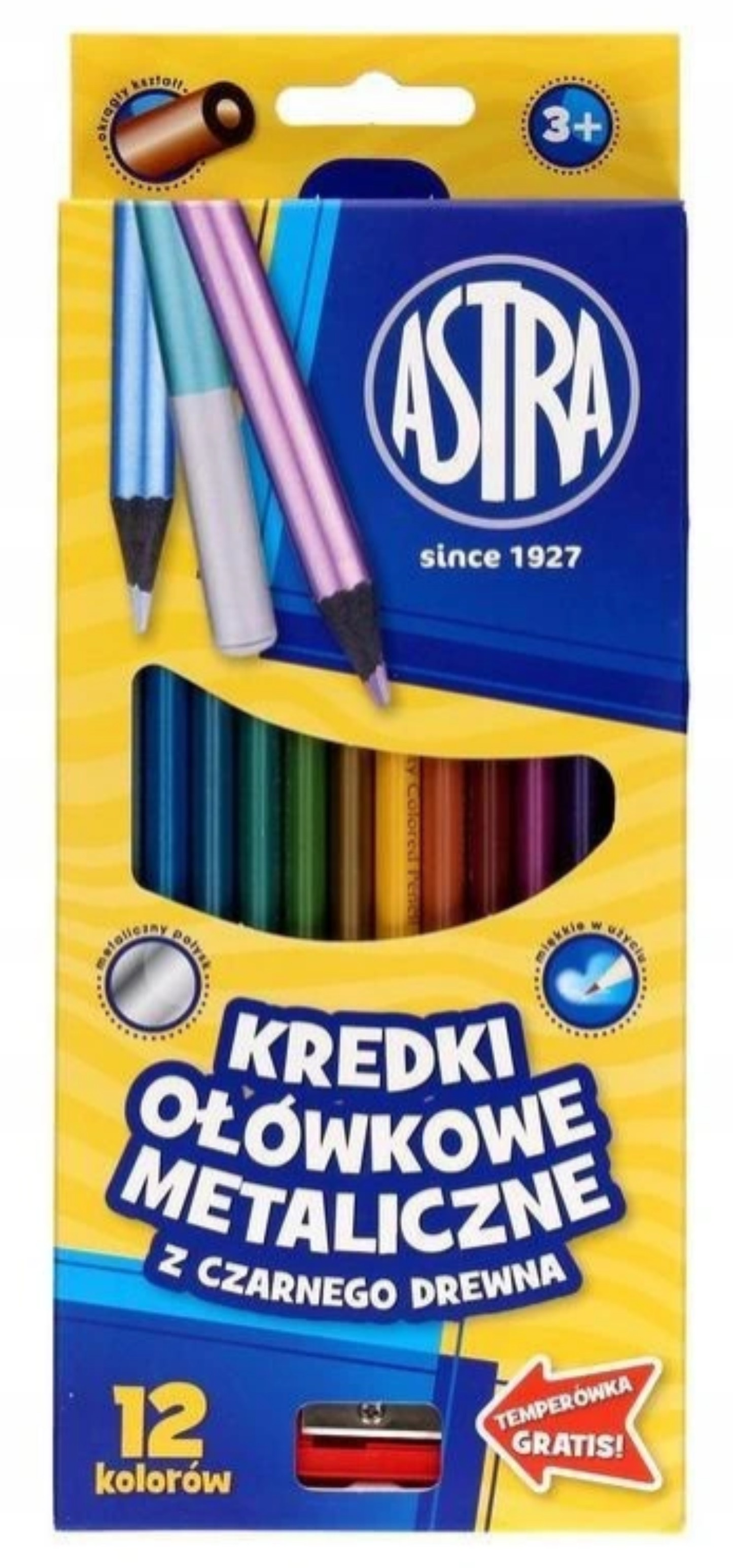 Kredki 12 kolorów Astra metaliczne | biuroweokazje.pl | Kup teraz!