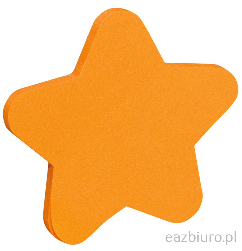 Bloczek samoprzylepny Donau gwiazdka pomarańczowa 50 kartek | biuroweokazje.pl | Wybierz hit!