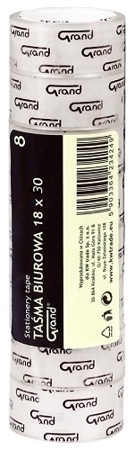Taśma klejąca Grand 18 mm x 30 m zestaw 8 sztuk | biuroweokazje.pl | Zamów wygodnie!
