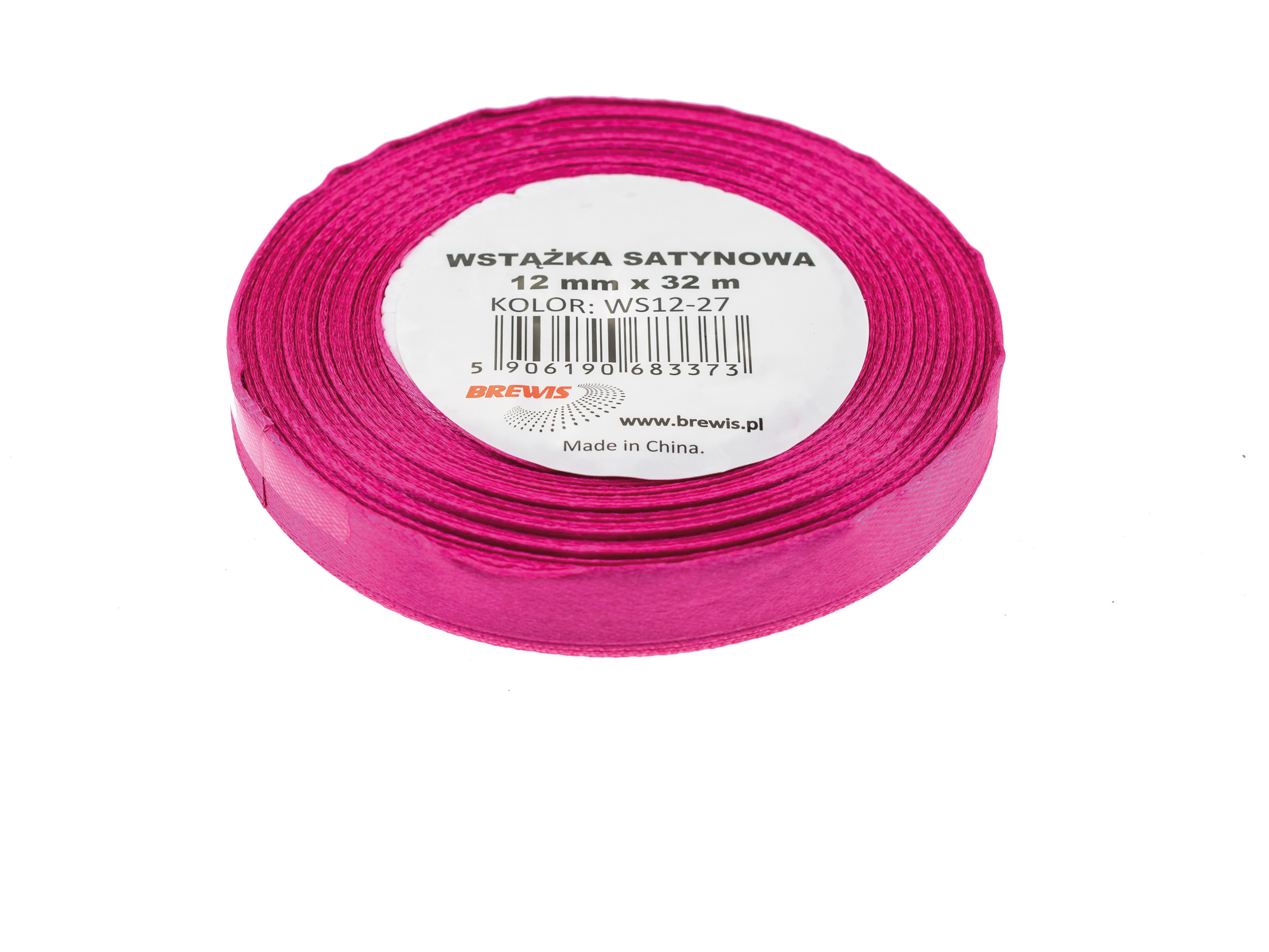 Wstążka Brewis satynowa 12 mm 32 m fuksja | biuroweokazje.pl | Zamów rozsądnie!