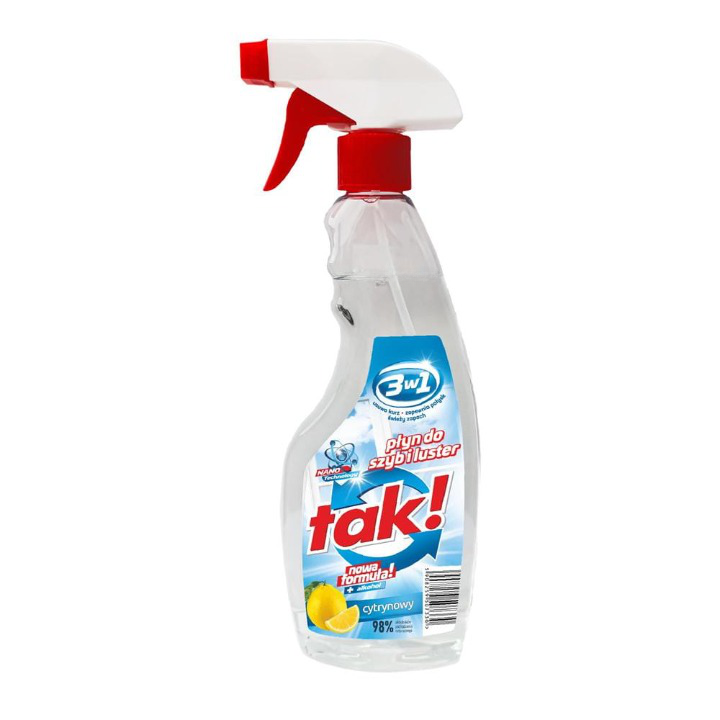 Płyn do szyb tak! cytrynowy 500 ml | biuroweokazje.pl | Sprawdź cenę!