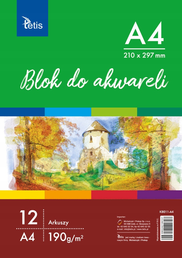 Blok do akwareli A4 190g/12k Tetis | biuroweokazje.pl | Zyskaj komfort wyboru