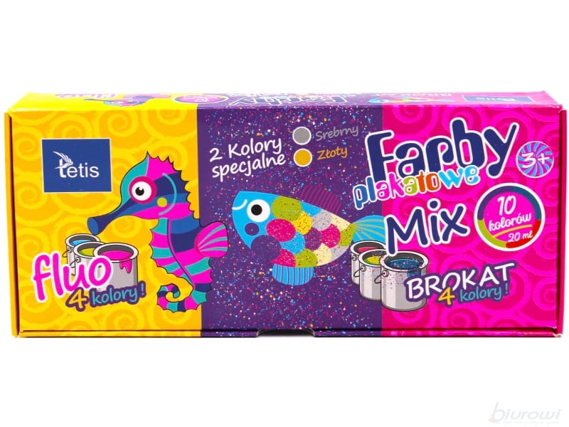 Farby plakatowe mix Tetis 10x20 ml | biuroweokazje.pl | Zamów bezpiecznie!