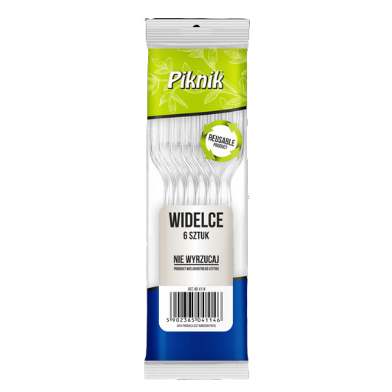 Widelec wielokrotnego użytku Piknik zestaw 6 sztuk. | biuroweokazje.pl | Zamów taniej!