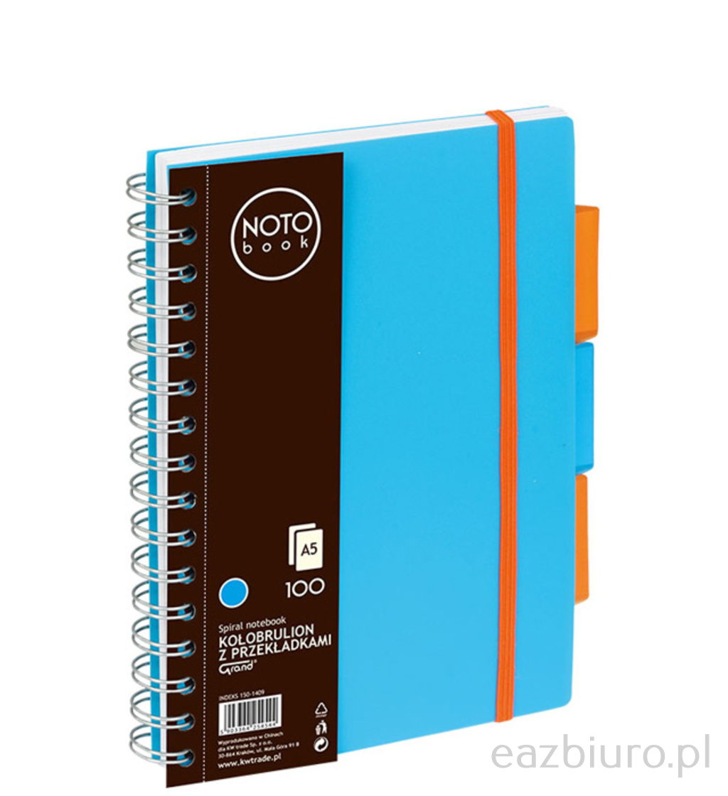 Kołobrulion Grand notobook A5 100 niebieski kratka | biuroweokazje.pl | Kup od razu!