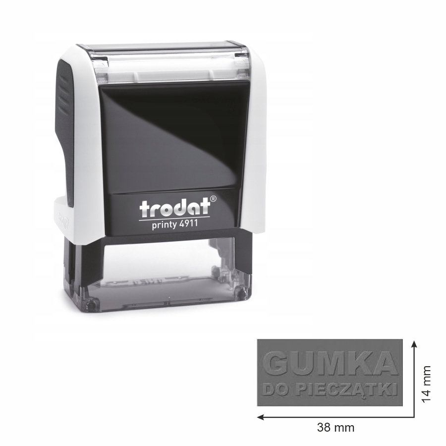 Trodat pieczątka 4911 obudowa biała 38 x 14 mm + wkładka tuszująca + gumka | biuroweokazje.pl | Zamów taniej!