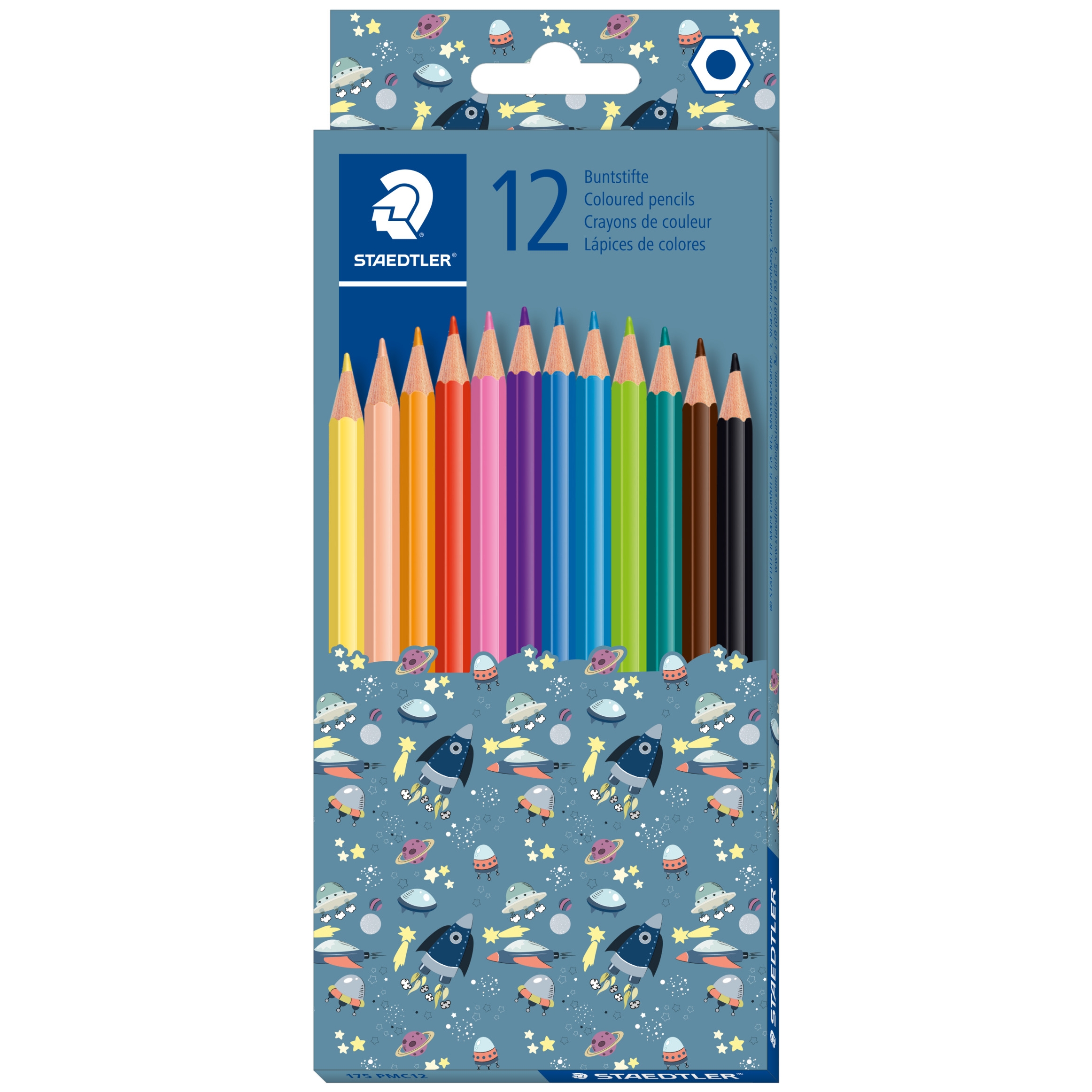 Kredki sześciokątne pattern mix Staedtler 12 kolorów | biuroweokazje.pl | Kup od razu!