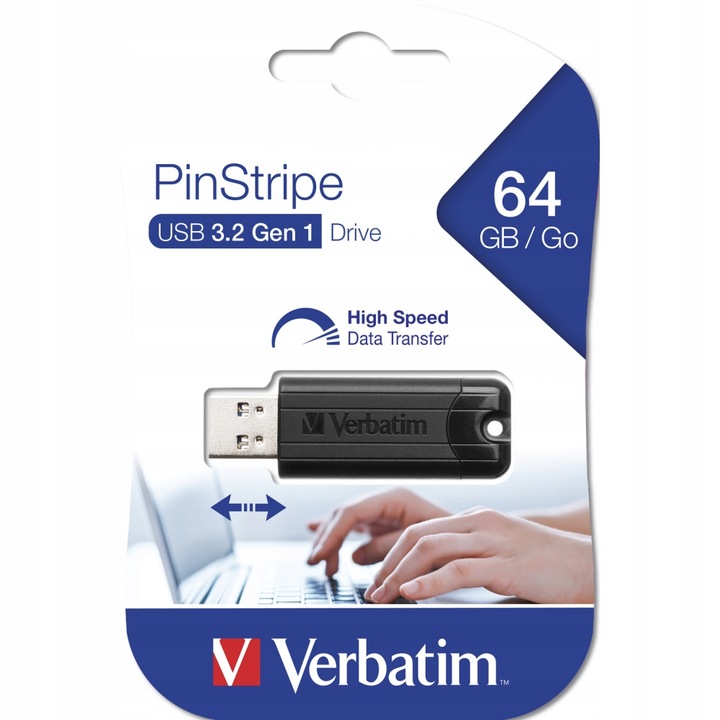 Pendrive Verbatim Pin Stripe USB 32 64GB czarny | biuroweokazje.pl | Nie czekaj!