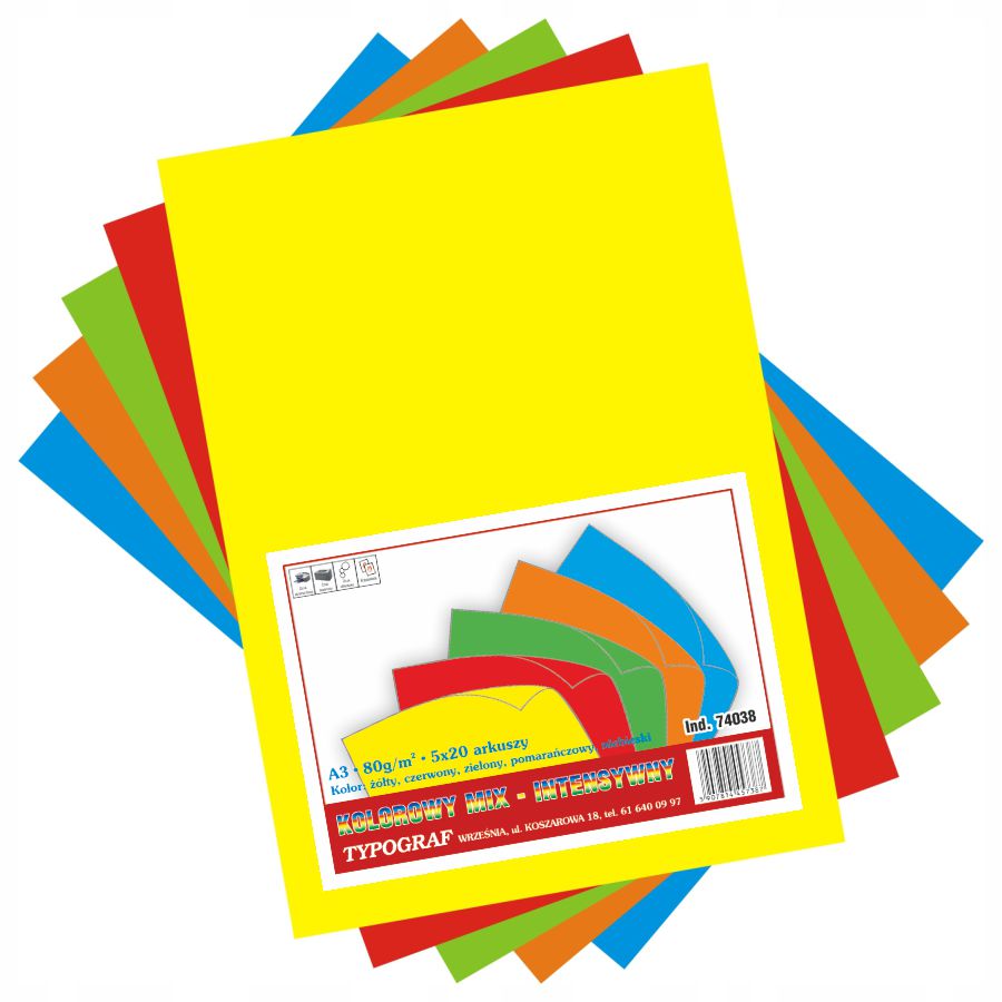 Papier ksero kolorowy mix intensywny A4 80 g/m2 | biuroweokazje.pl | Kup z dostawą!