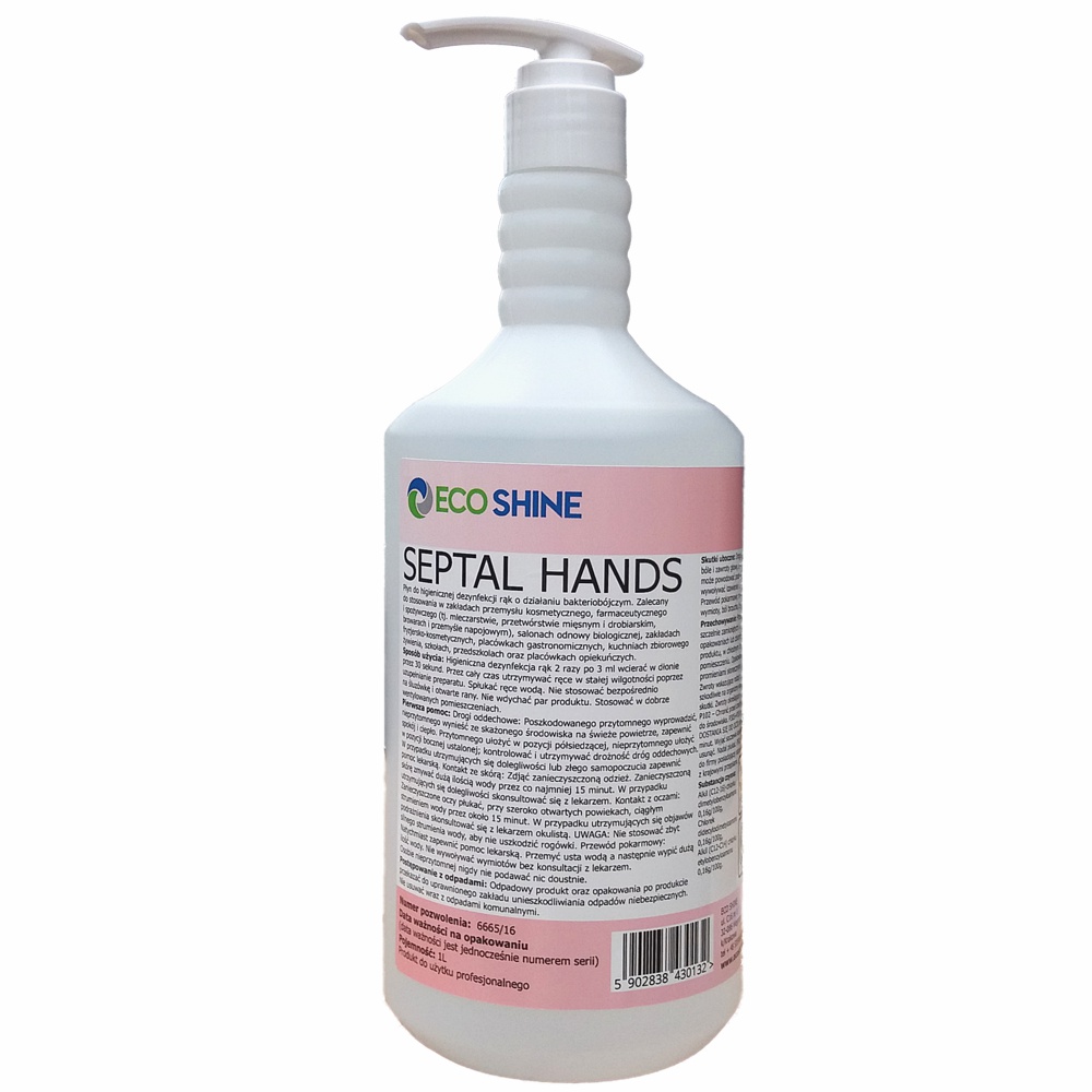 Eco Shine septal Hands 1 l płyn do dezynfekcji rąk | biuroweokazje.pl | Kup teraz!