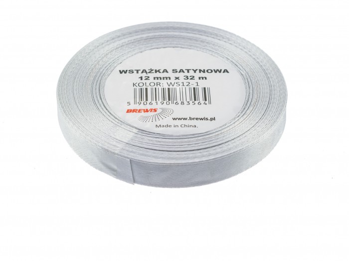 Wstążka satynowa Brewis 12 mm biała | biuroweokazje.pl | Zamów natychmiast!