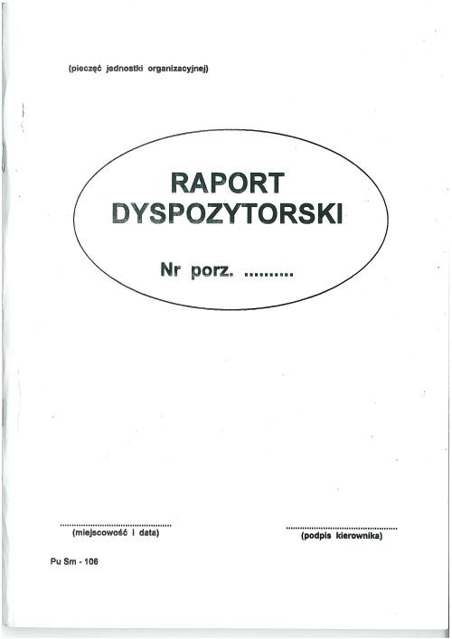 Druk raport dyspozytorski A4 Typograf | biuroweokazje.pl | Kup bez ryzyka!