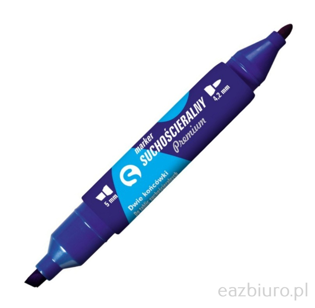 Marker suchościeralny Tetis km504 niebieski dwustronny okrągły ścięty | biuroweokazje.pl | Wybierz i kup!