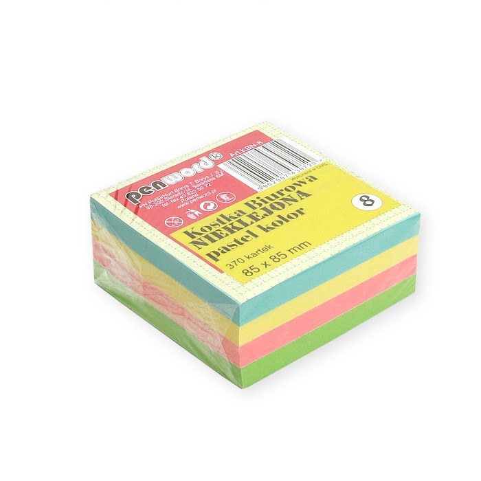 Kostka biurowa pastelowa nieklejona 85x85x35 370 karteczek | biuroweokazje.pl | Działaj teraz!