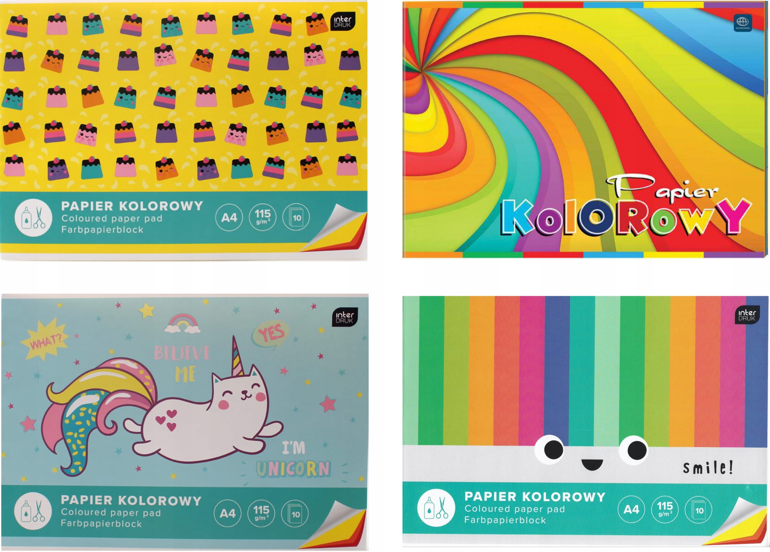 Zeszyt kolorowy wycinanka A4 błyszczący 10 kolorów | biuroweokazje.pl | Wybierz i kup!