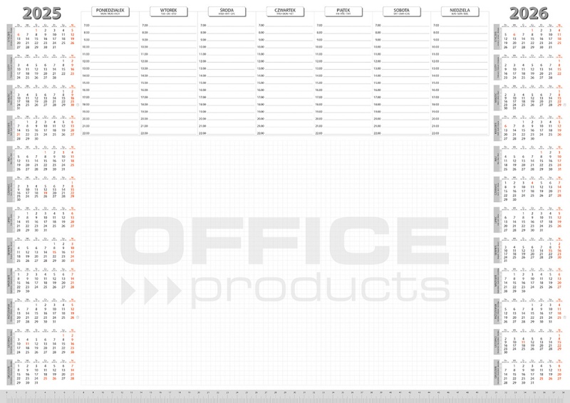 ŻW-Podkładka na biurko OFFICE PRODUCTS, planer 25 | biuroweokazje.pl | Odkryj bestseller