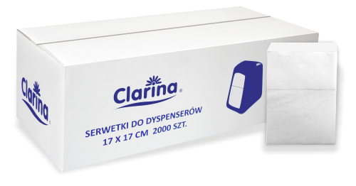 SERWETKI 17X17 CM DO DYSPENSERA CLARINA BIAŁE | biuroweokazje.pl | Wybierz mądrze!