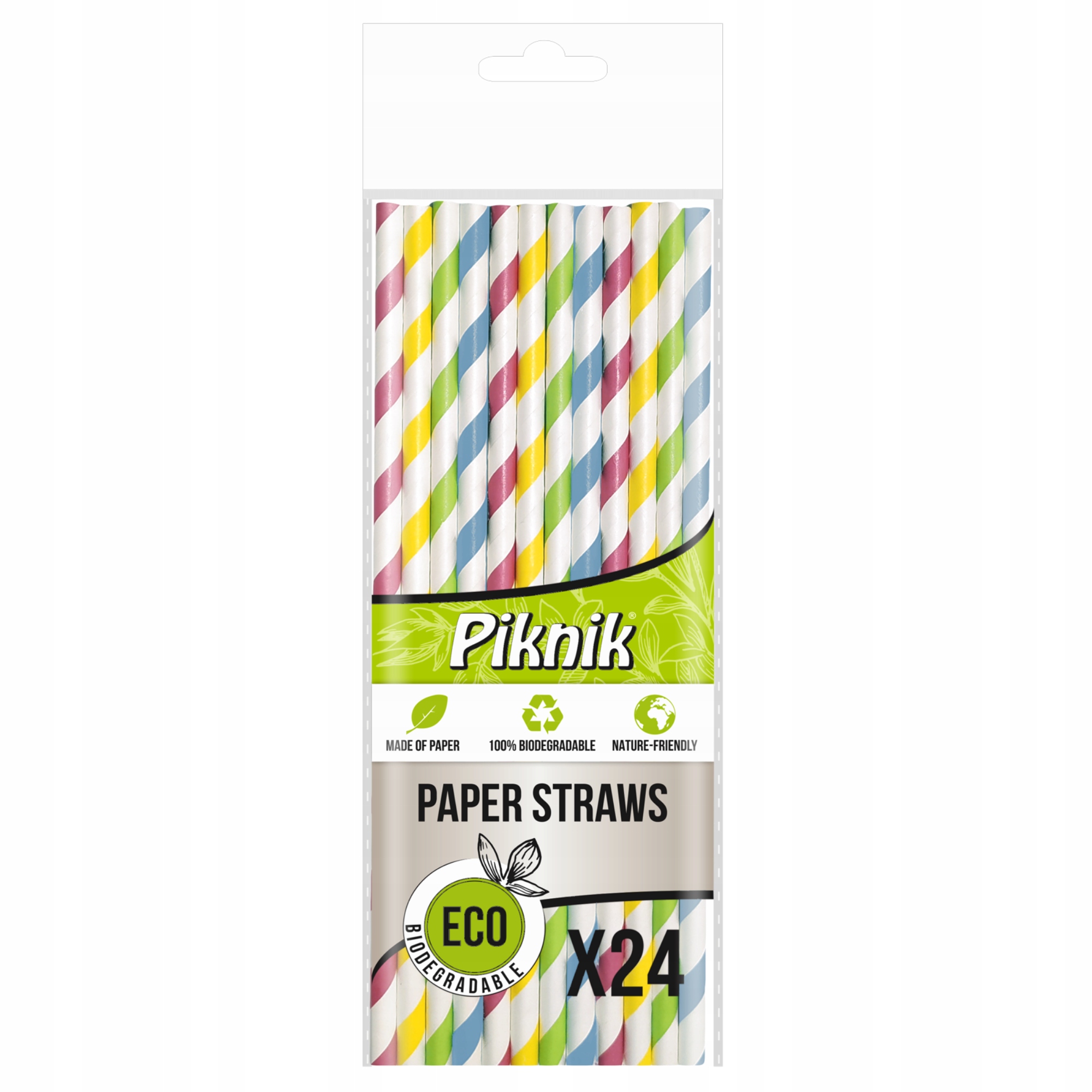 Słomki papierowe kolorowe Piknik zestaw 24 sztuk. | biuroweokazje.pl | Postaw na jakość!