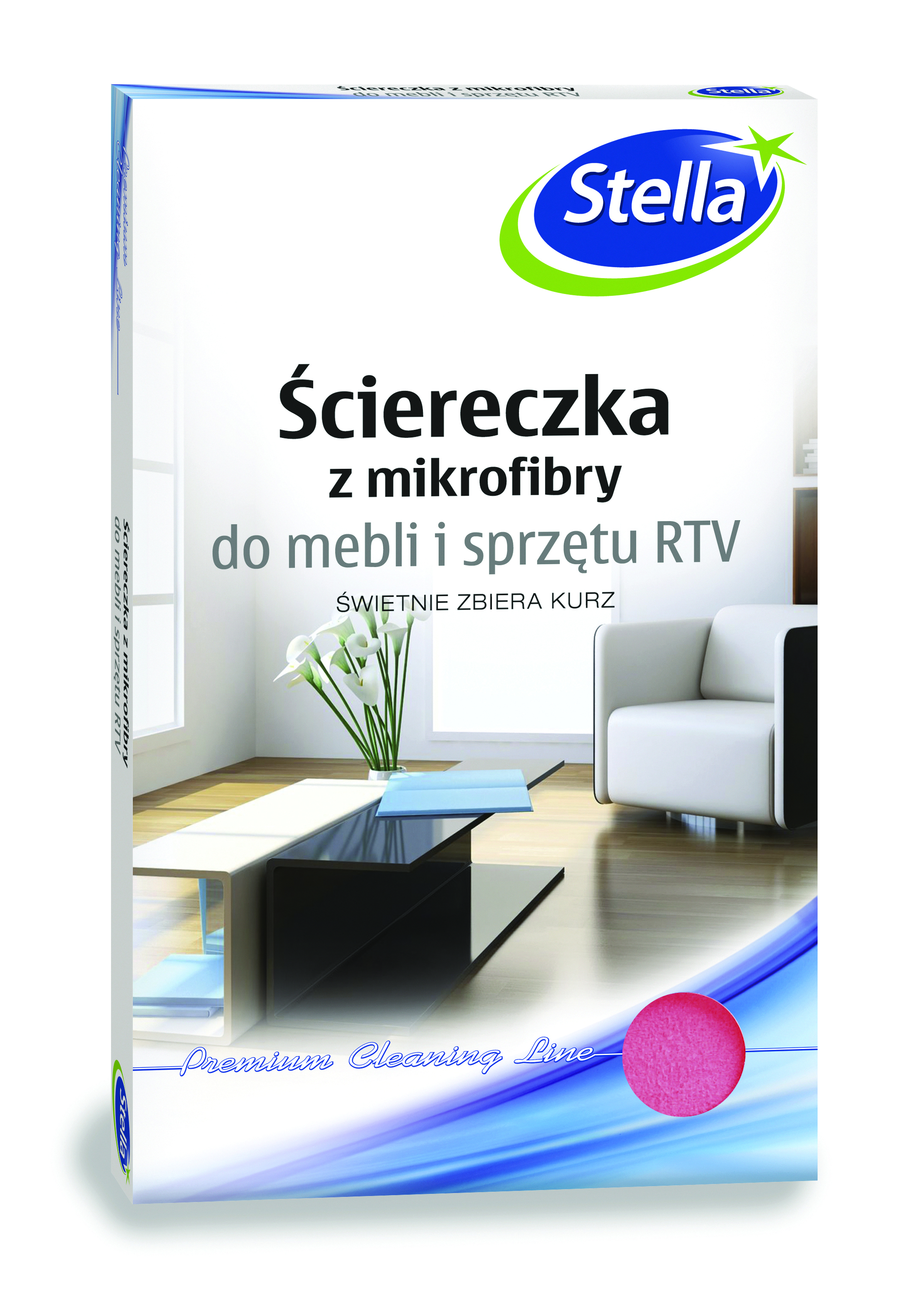 Ściereczka z mikrofibry Stella, do mebli i sprzętu rtv, zestaw 1 sztuk., czerwony | biuroweokazje.pl | Skorzystaj dziś!