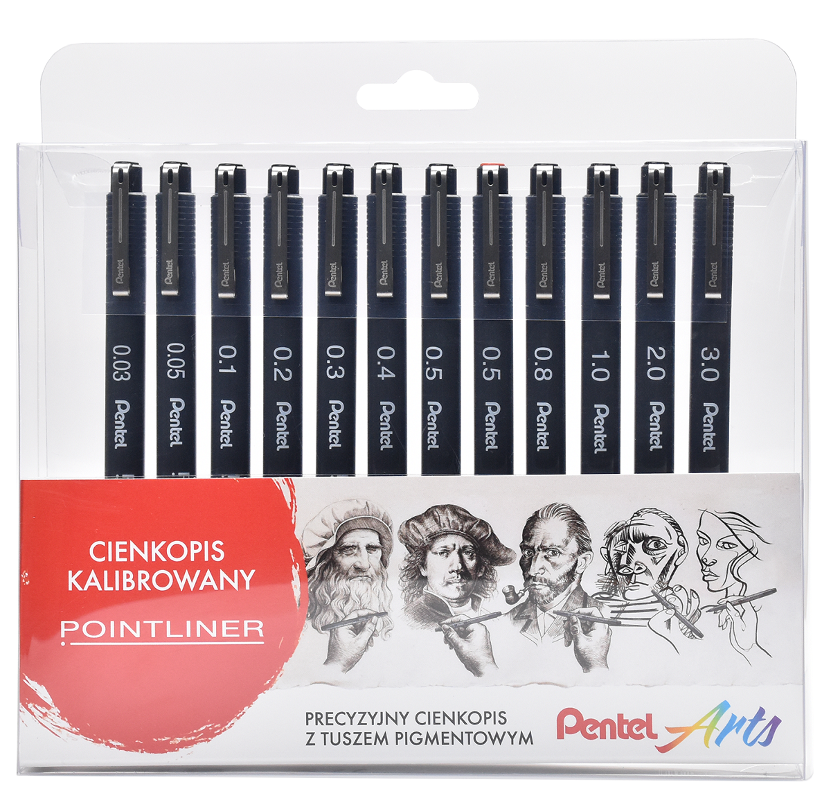 Cienkopisy kalibrowane pointliner 12 szt. Pentel | biuroweokazje.pl | Sprawdź co zyskujesz