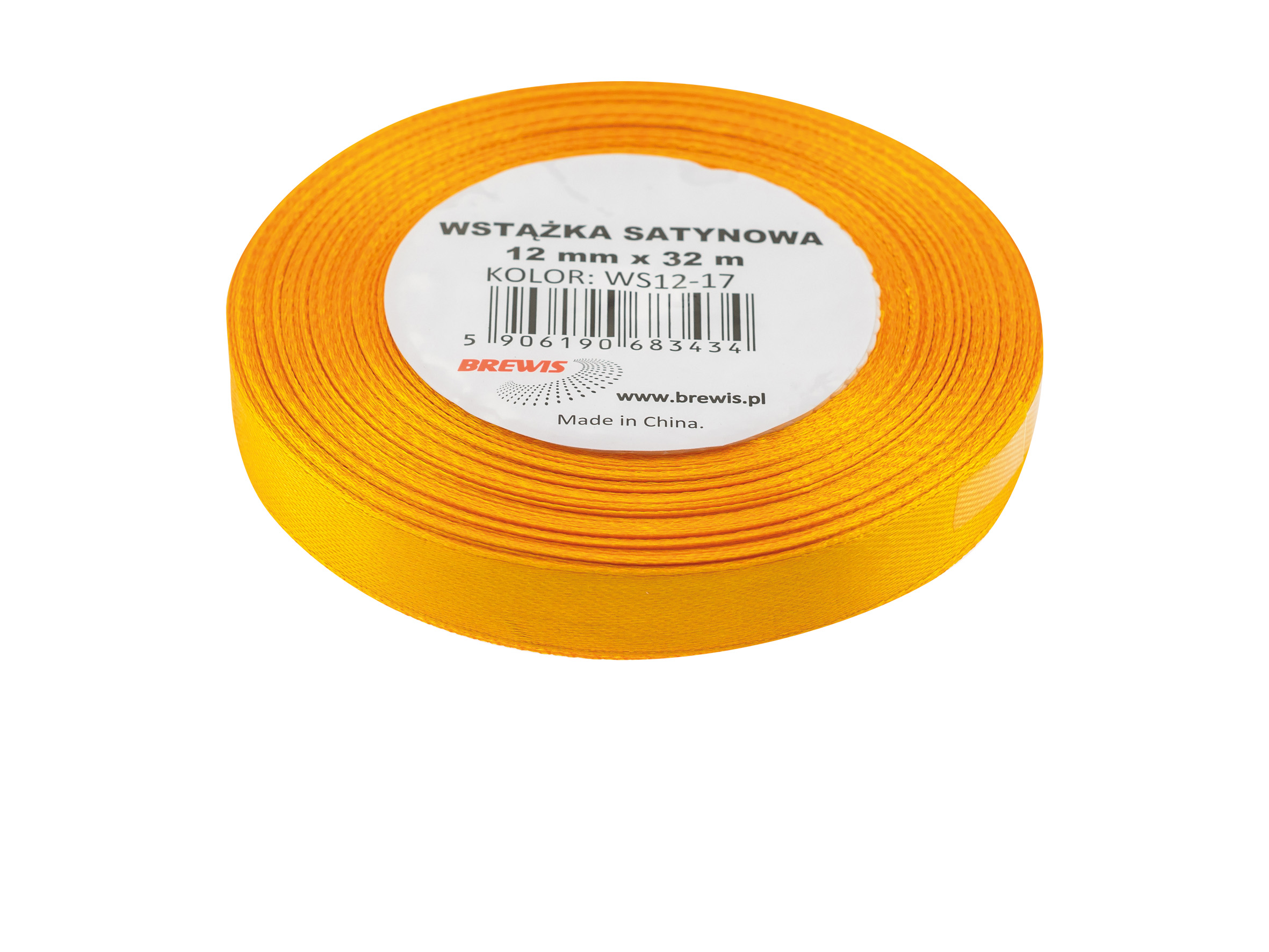 Wstążka Brewis satynowa 12 mm 32 m jasno-pomarańczowy | biuroweokazje.pl | Kup pewnie!