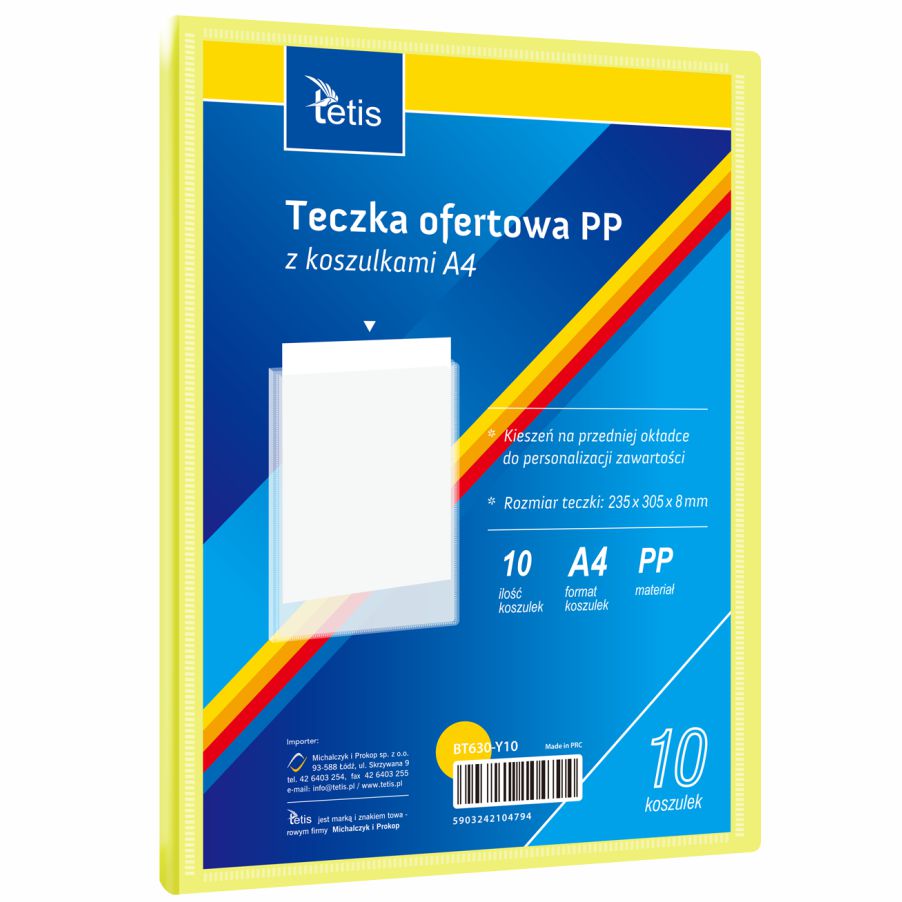 Teczka ofertowa A4 Tetis 8 mm żółta | biuroweokazje.pl | Kup bez ryzyka!