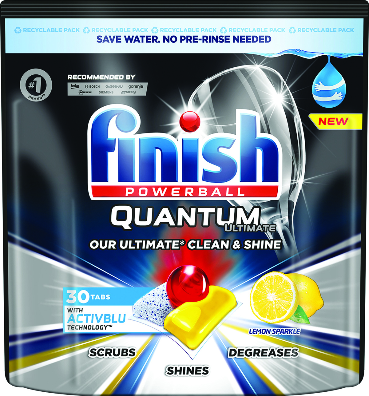 Tabletki do zmywarki finish quantum ultimate zestaw 30 sztuk., lemon | biuroweokazje.pl | Kup taniej!