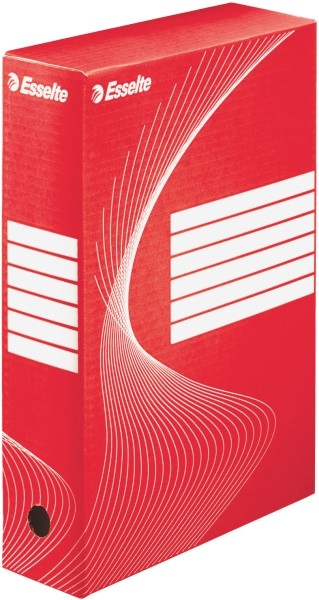 Pudełka archiwizacyjne boxy 80 mm, pojemność 800 kartek, czerwony - pojemnik do | biuroweokazje.pl | Zamów online!