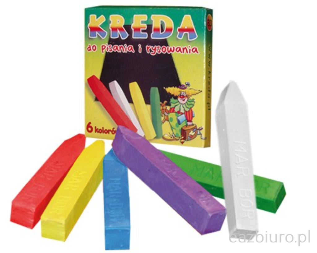 Kreda szkolna kolorowa mar bor 6 lasek | biuroweokazje.pl | Kup taniej!