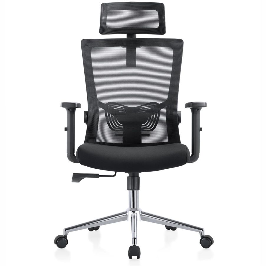 Krzesło obrotowe fotel ergonomiczny siatkowy Imperio czarny | biuroweokazje.pl | Zyskaj więcej!