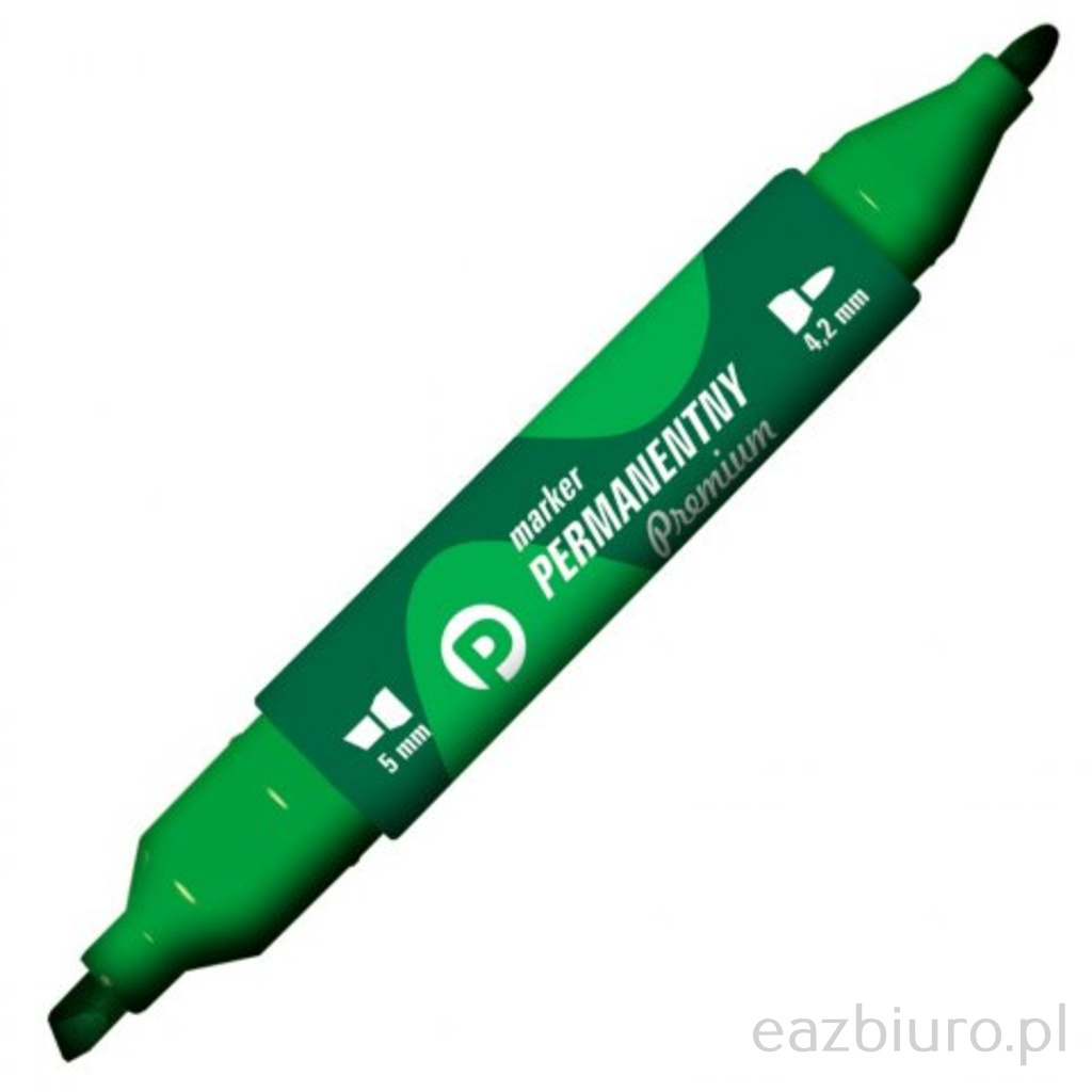 Marker Tetis km502 permanentny zielony dwustronny okrągły ścięty | biuroweokazje.pl | Kup skutecznie!