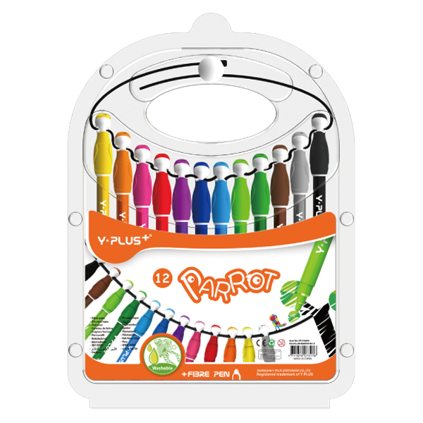 Flamastry na gumce papuga, zestaw 12 sztuk. | biuroweokazje.pl | Kup w promocji!