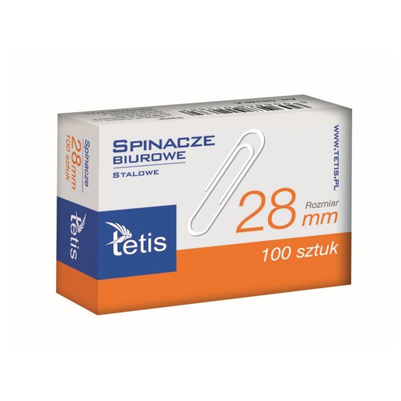 Spinacze biurowe okrągłe Tetis 28 mm zestaw 100 sztuk. | biuroweokazje.pl | Kup wyjątkowo!