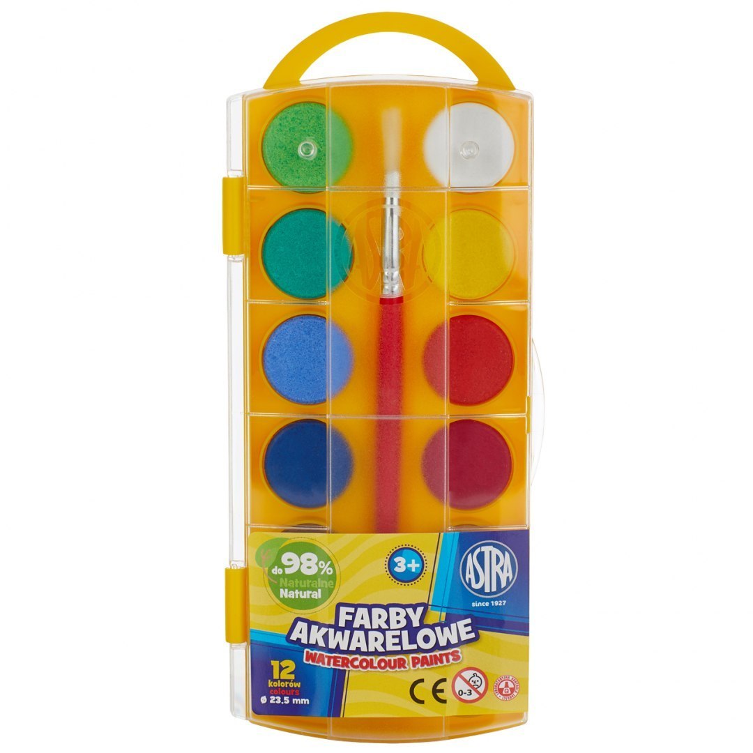 Farbki wodne Astra 12 kolorów do biura | biuroweokazje.pl | Zamów z gwarancją!
