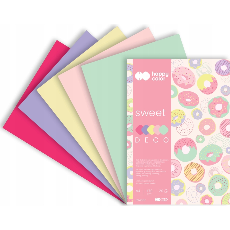 Blok deco sweet 170 g/m2, A4, 20 ark., 5 kolorów | biuroweokazje.pl | Dołącz do zadowolonych klientów