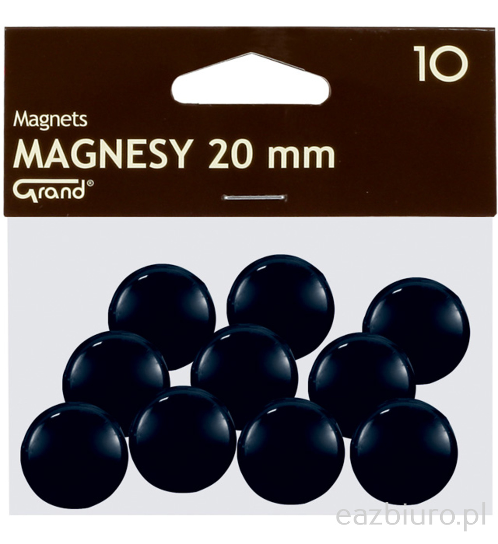 Magnes 20 mm Grand czarny zestaw 10 sztuk | biuroweokazje.pl | Nie czekaj!