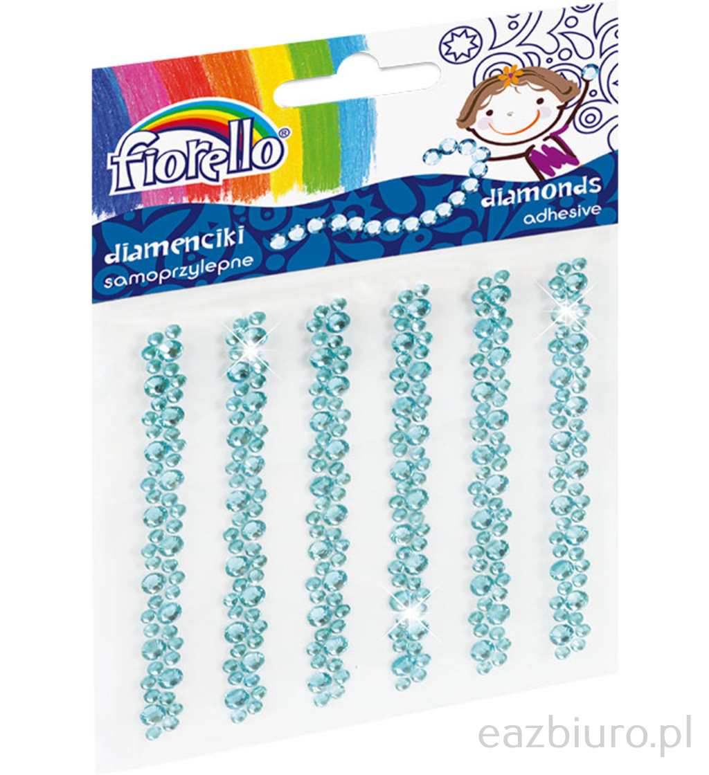 Diamenciki samoprzylepne Fiorello gr- ds06 małe błękitne w paskach | biuroweokazje.pl | Zamów bez zwłoki!