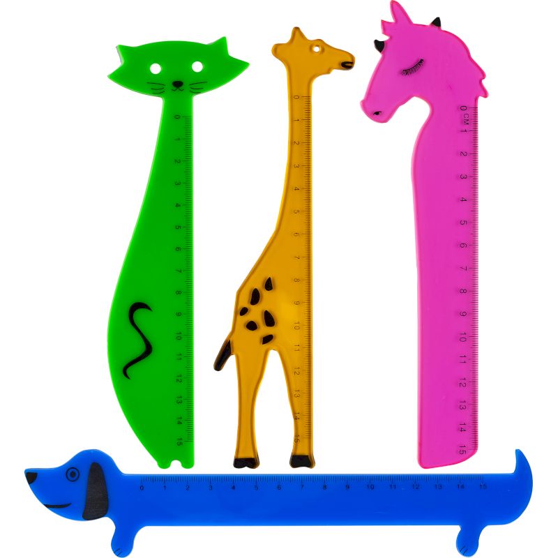Linijka Plastikowa w kształcie zwierzątka 15 cm | biuroweokazje.pl | Wybierz najlepsze!