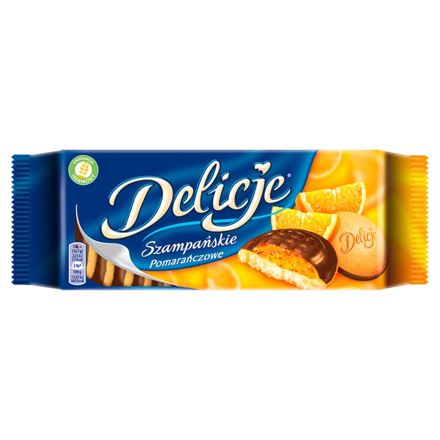 Ciastka Delicje szampańskie 147g pomarańczowe | biuroweokazje.pl | Zrób krok do lepszego wyboru