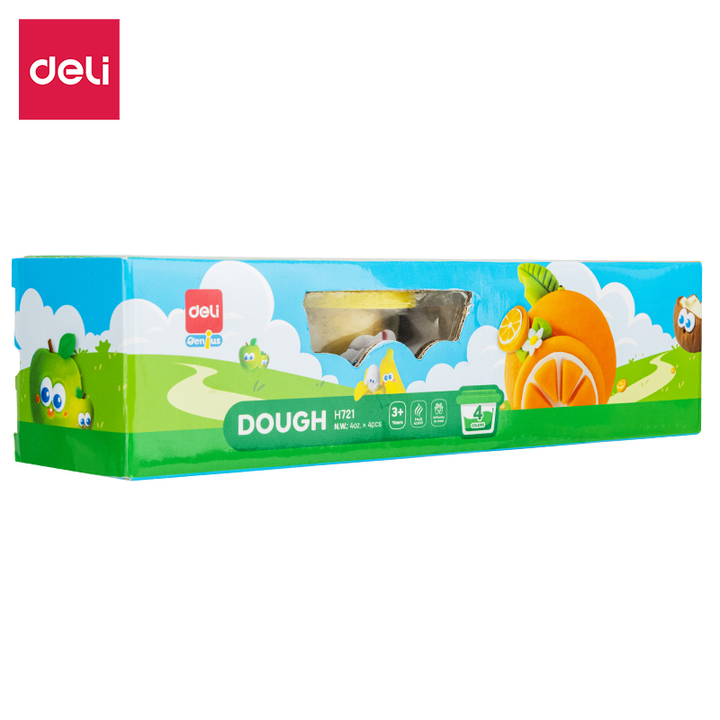 Ciastolina Deli EH721, 4 kolory, owocowy zapach | biuroweokazje.pl | Zobacz i zamów