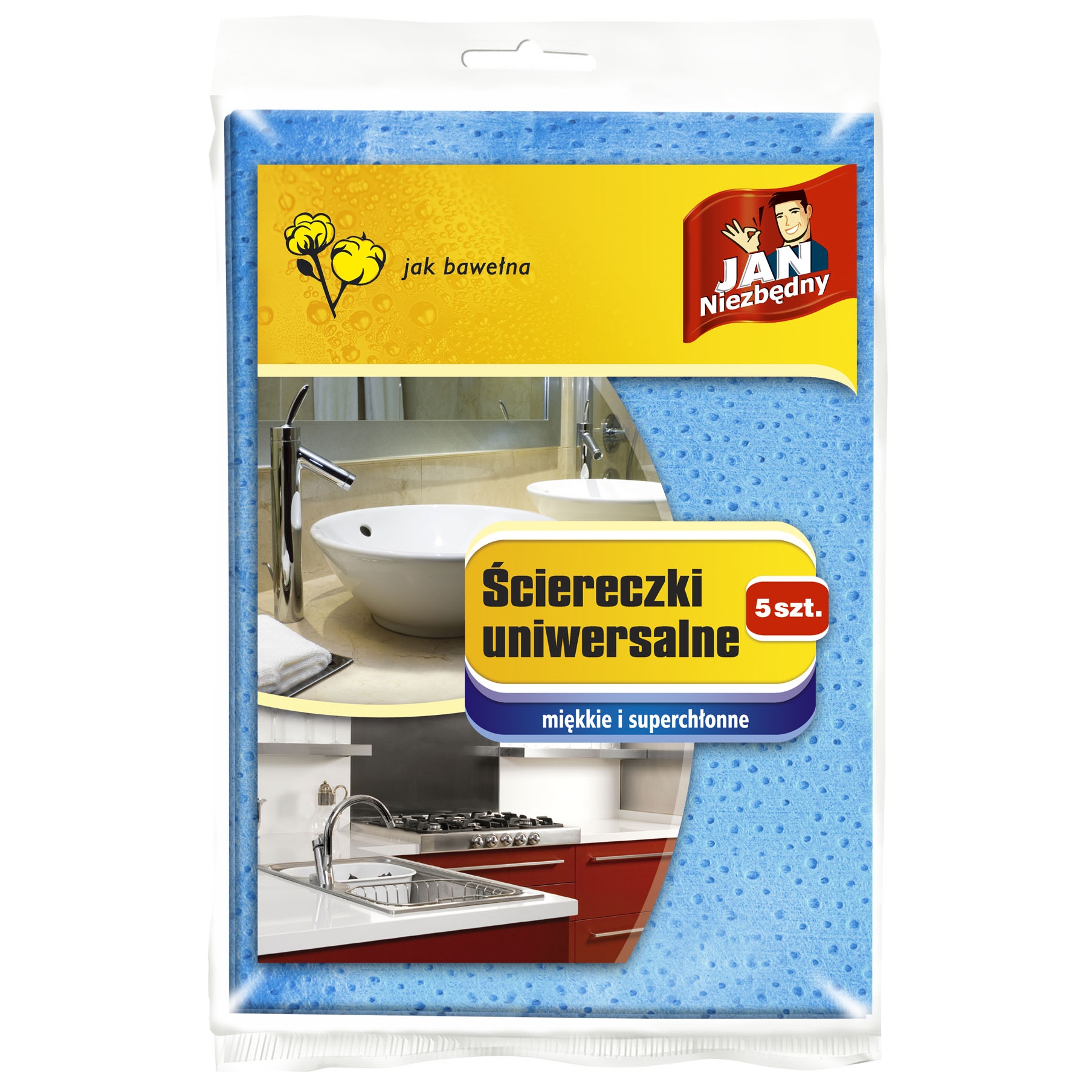 Ściereczki uniwersalne jak bawełna Jan Niezbędny zestaw 5 sztuk. | biuroweokazje.pl | Kup z rabatem!