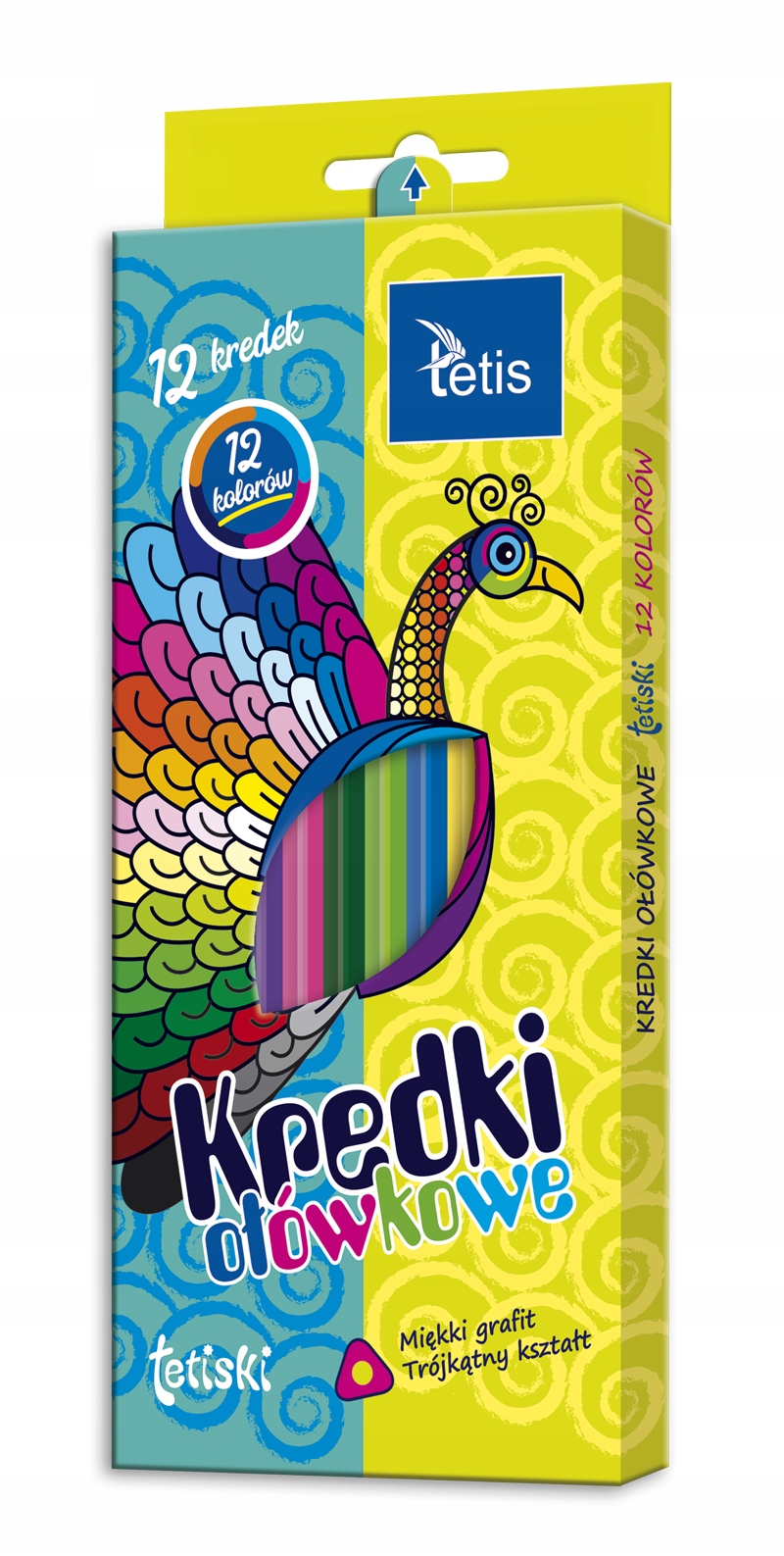 Kredki Tetiski 12 kolorów trójkątne | biuroweokazje.pl | Zyskaj więcej!