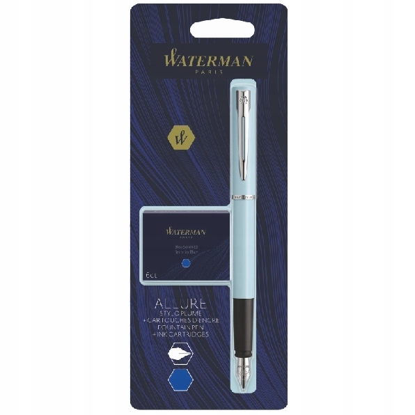 Pióro wieczne Waterman Allure pastel niebieskie + zestaw 6 sztuk naboi | biuroweokazje.pl | Skorzystaj z rabatu!