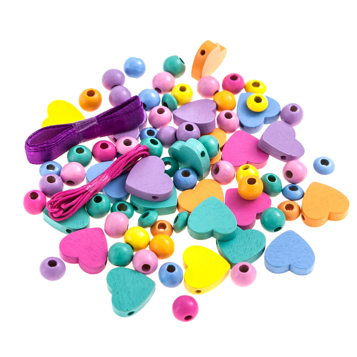 Drewniane koraliki w słoiku mix tęczowy zestaw 150 sztuk. | biuroweokazje.pl | Kup od razu!