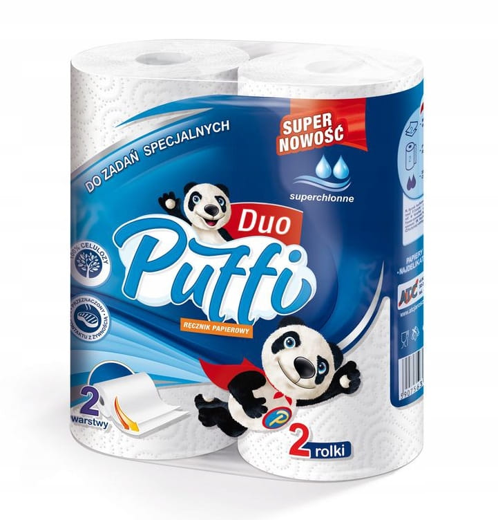 Ręcznik papierowy Puffi duo 2 rolki 2 warstwy | biuroweokazje.pl | Wybierz mądrze!
