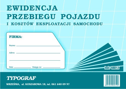 Druk ewidencja przebiegu pojazdu i kosztów A5 | biuroweokazje.pl | Kup bez ryzyka!
