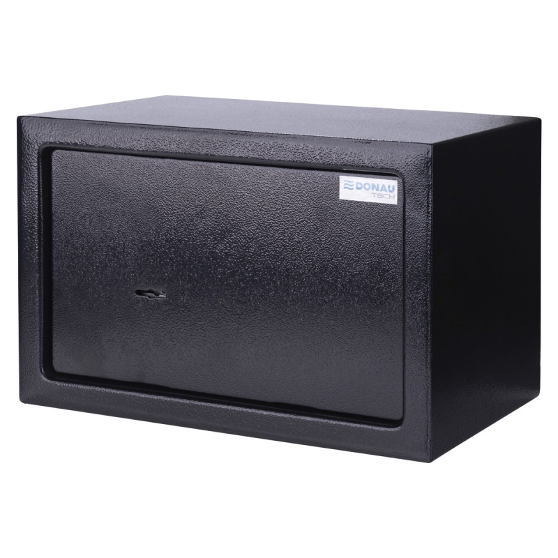 Sejf manualny Donau Tech 310x200 x 200 mm czarny | biuroweokazje.pl | Zamów rozsądnie!