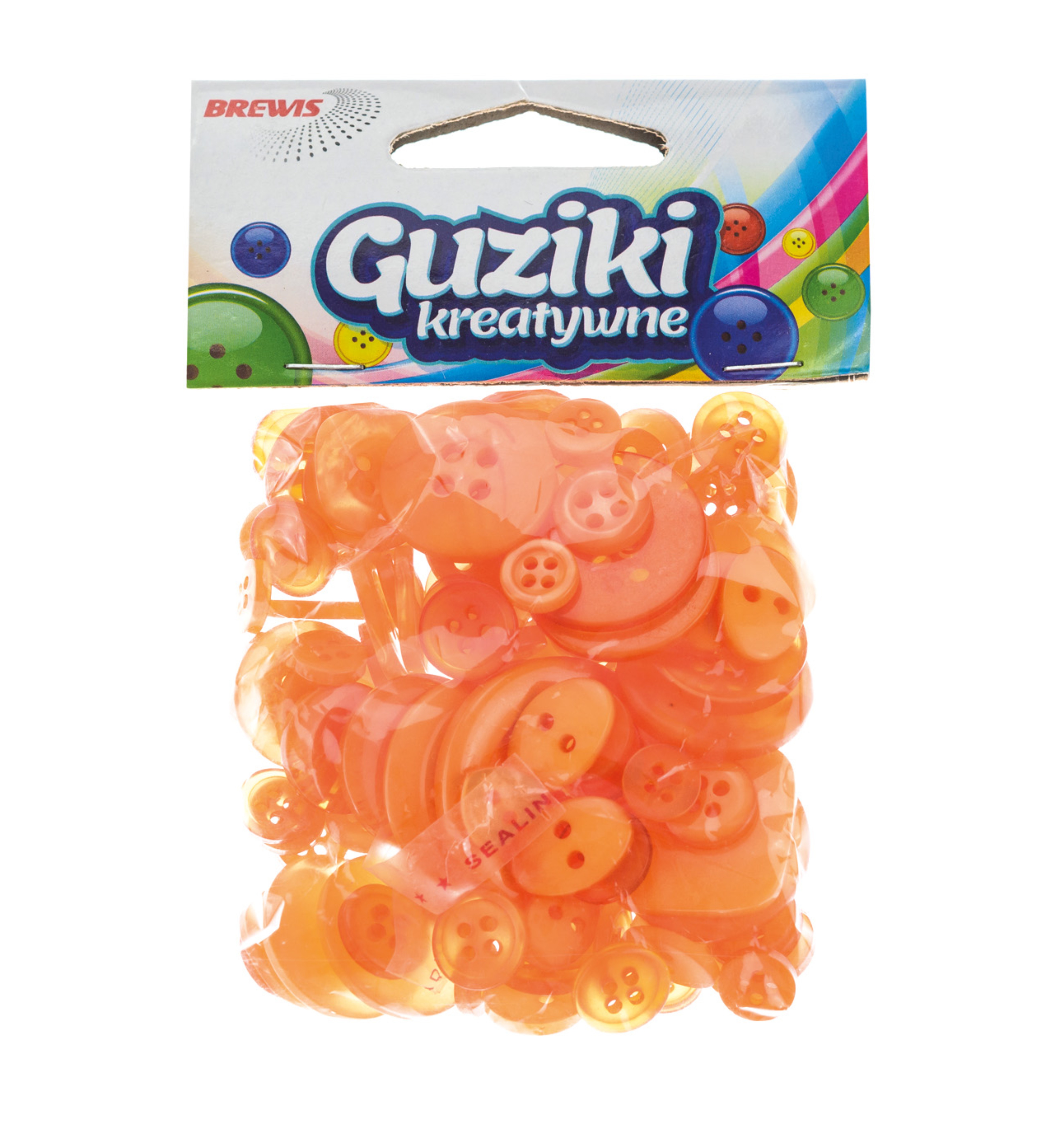 Guziki dekoracyjne gu2 40 g pomarańczowe | biuroweokazje.pl | Zamów szybko!