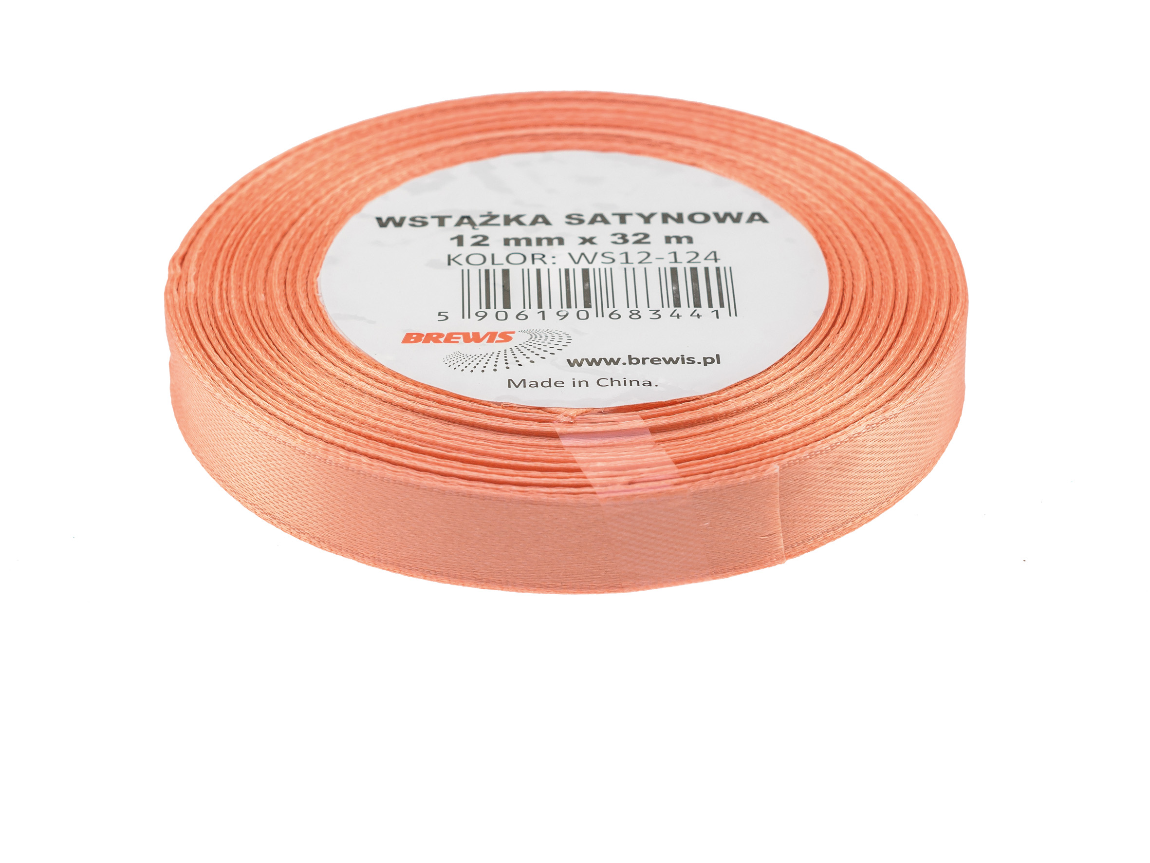 Wstążka Brewis satynowa 12 mm 32 m łososiowy | biuroweokazje.pl | Kup już teraz!